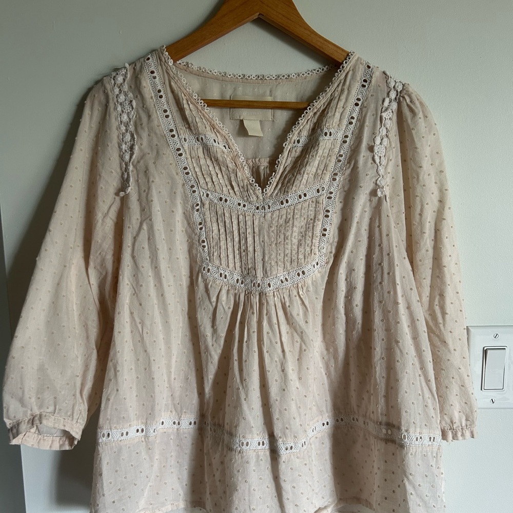 H&M White Eyelet Blouse